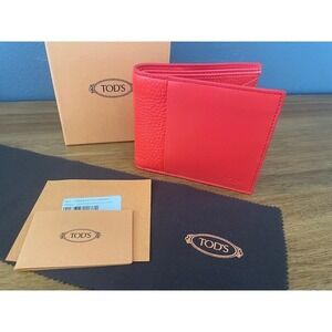 Tod's Men's Orange‎ Leather bifold Wallet, XAMORIC0300ISEG837